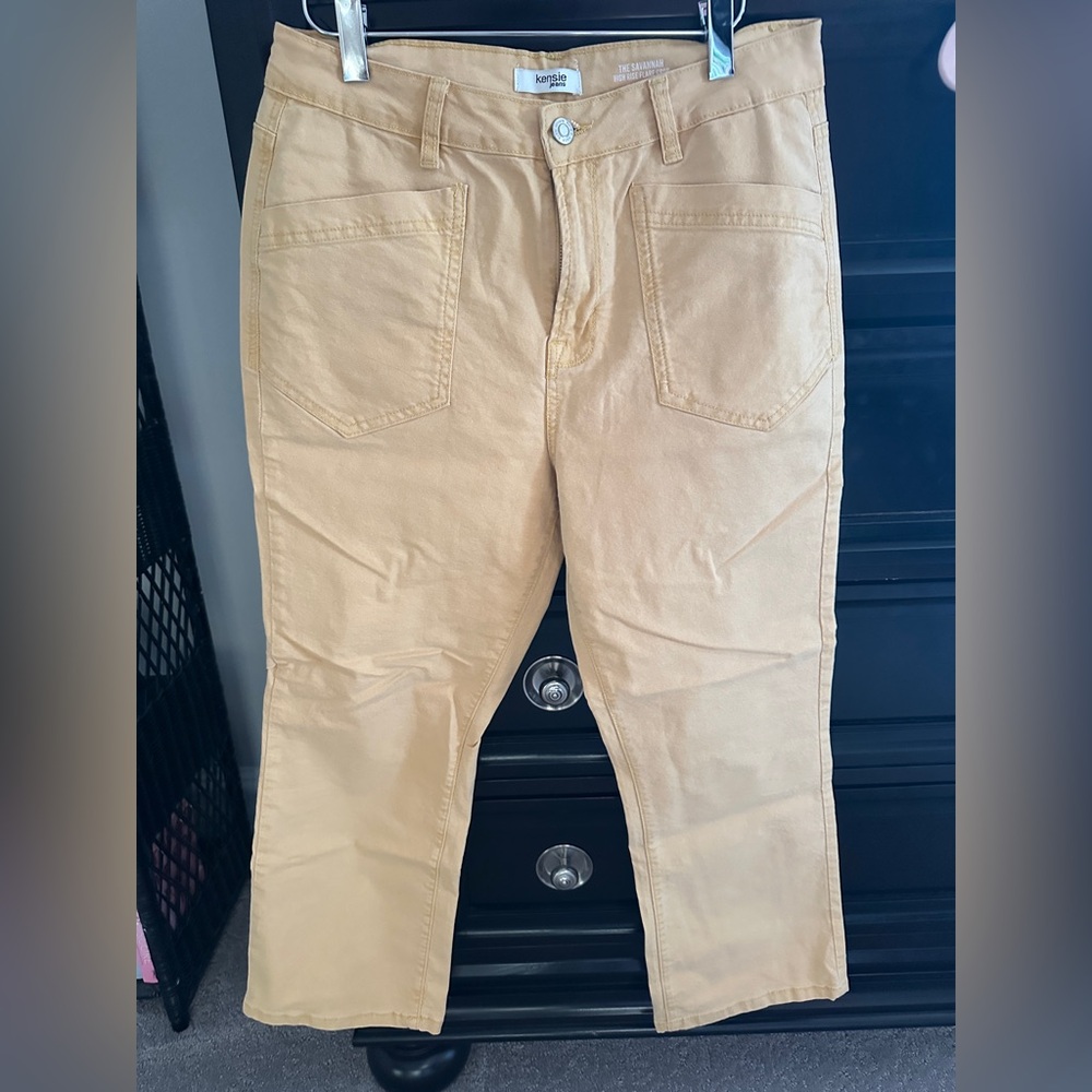 Kensie Savannah High Rise Flare Crop Pants Size 8